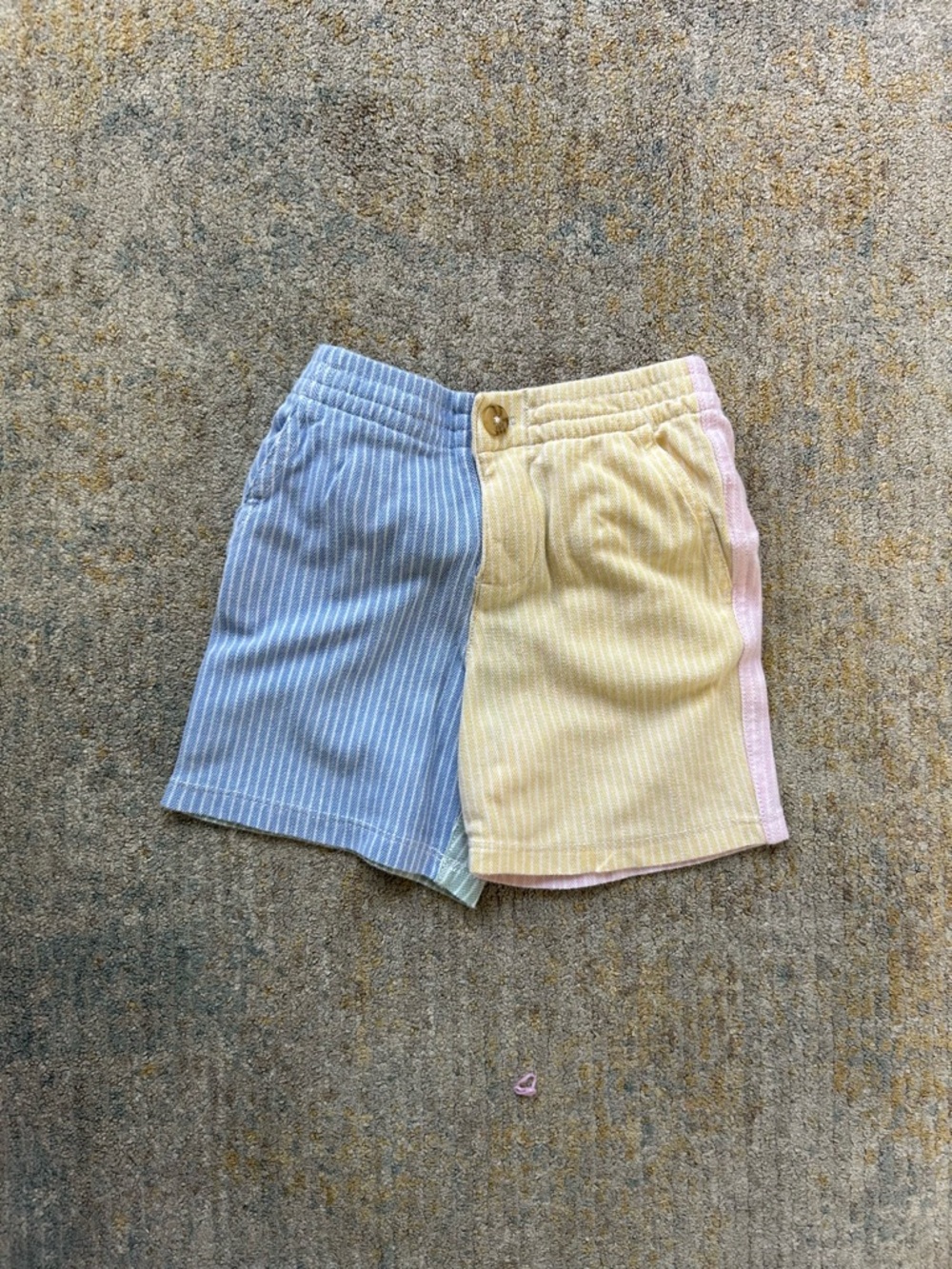 Ralph Lauren Kids Two-Tone Striped Shorts in Blue, Yellow, Green & Pink